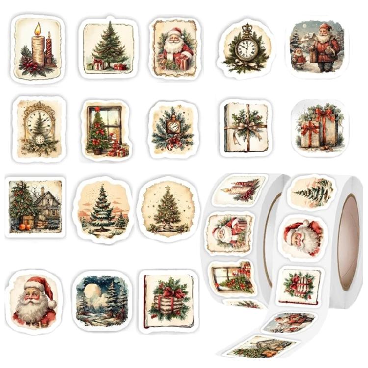 1000Pcs Christmas Wrapping Labels for Packaging Christmas Decorative Sticker for Seal Envelope Card Box Wrapping 1