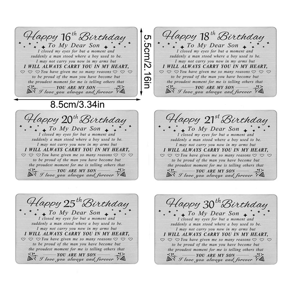Father Mother Son Happy Birthday Engraving Money Holder Gifts Stainless Steel Portable Engraved Insert Cards Crafts Party