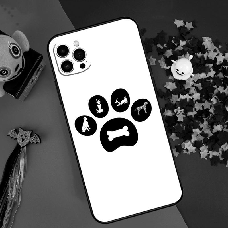Dog foot print Paw Colorful Pattern Bumper Case For iPhone 16 15 14 Pro Max 11 12 13 Pro Max Mini XR 15 16 Plus 16e Phone Cover