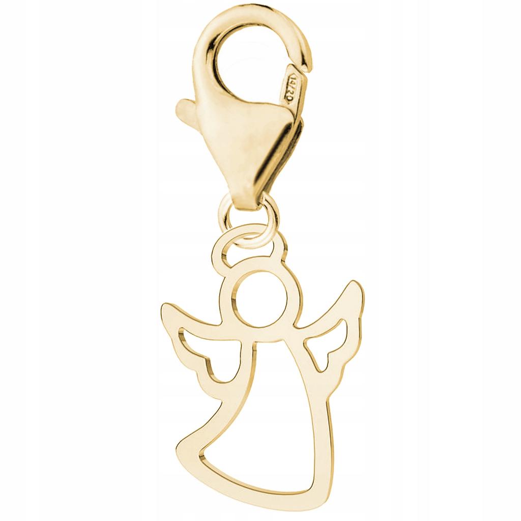 Gold Pendant Hanging with Angel Guardian Angel Wings Heaven Silver 925