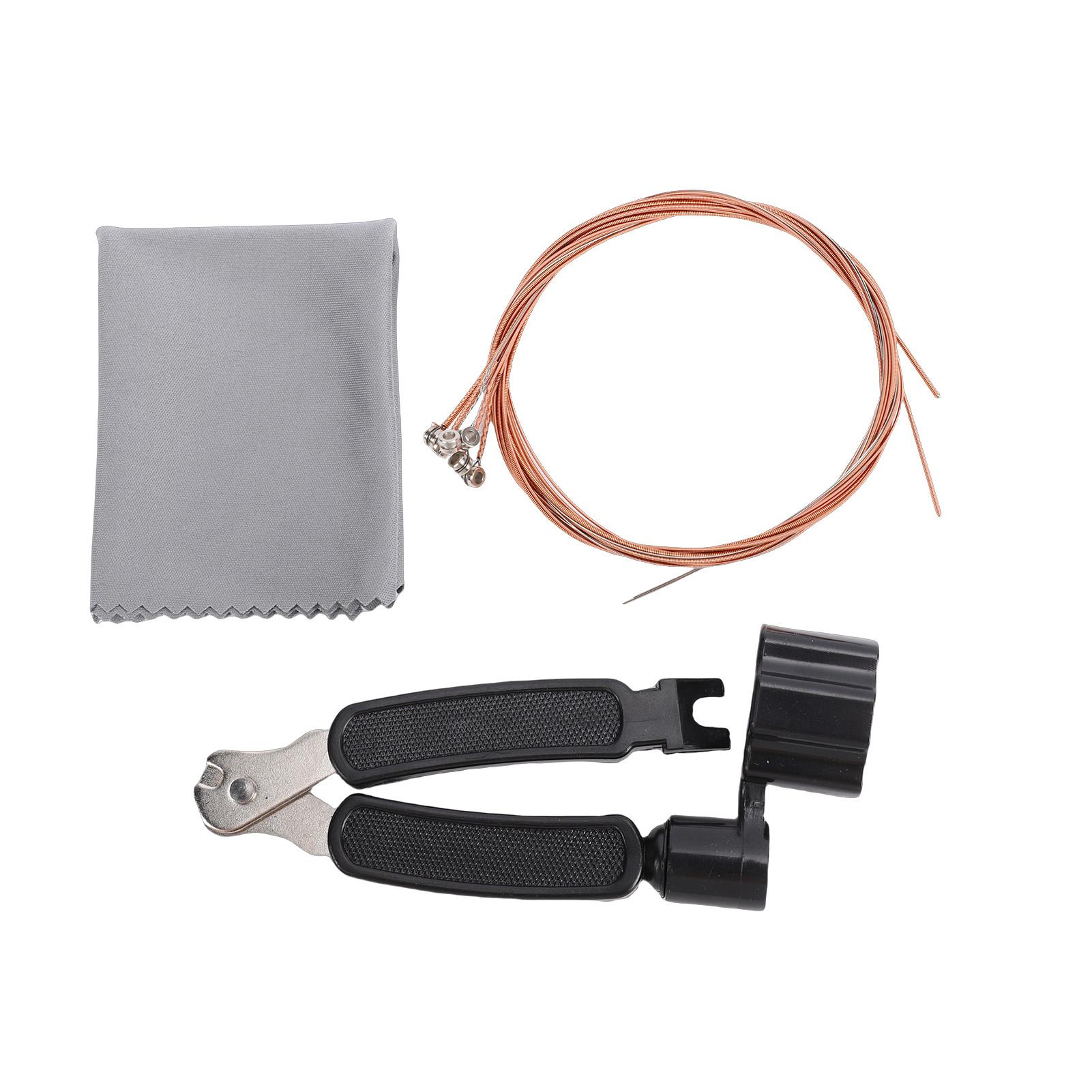 

Guitar String Winder Set with String Cutter Bridge Pin Puller and Cleaning Cloth 3 in 1 Guitar Maintenance Tool Kit for Restring