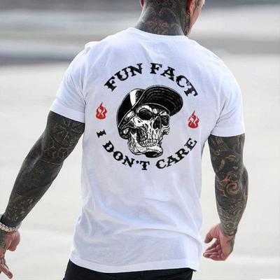 FUN FACT I DON'T CARE Skull Print Unisex T-Shirt