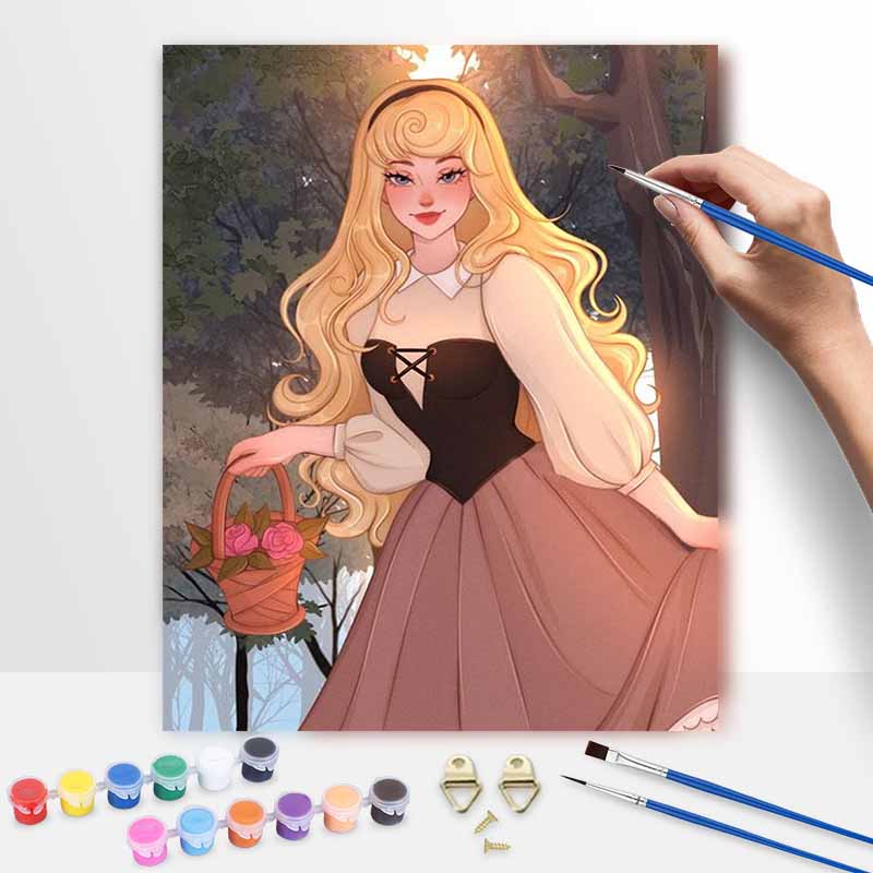 Disney Princess Aurora Digital Oil Painting Art Kit DIY Handmade Home Decoration Gift
