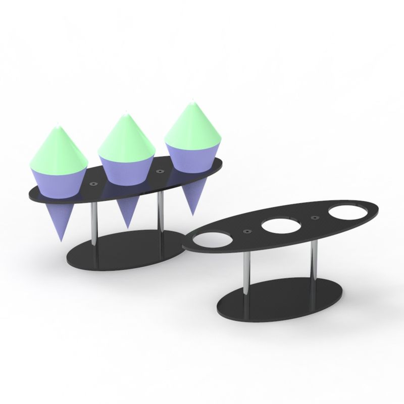 3 Holes Reusable Detachable Transparent Acrylic Ice Cream Cone Holder Party Diy