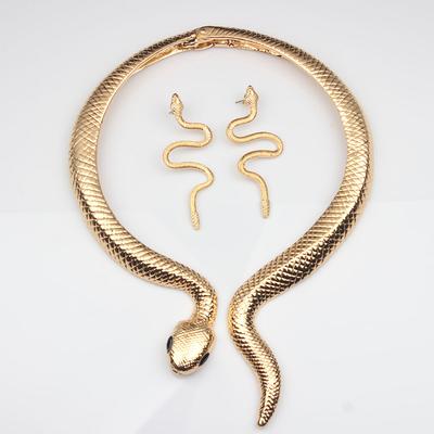 Exaggerated Retro Snake Necklace Earrings Set Women'S Collar Personalized Jewelry Yiwu
