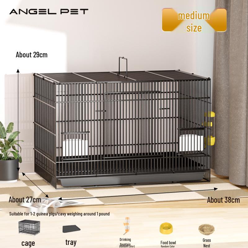 Indoor Guinea Pig Cage with Toilet, Anti-Spray Urine Protection, and Special Villa Design