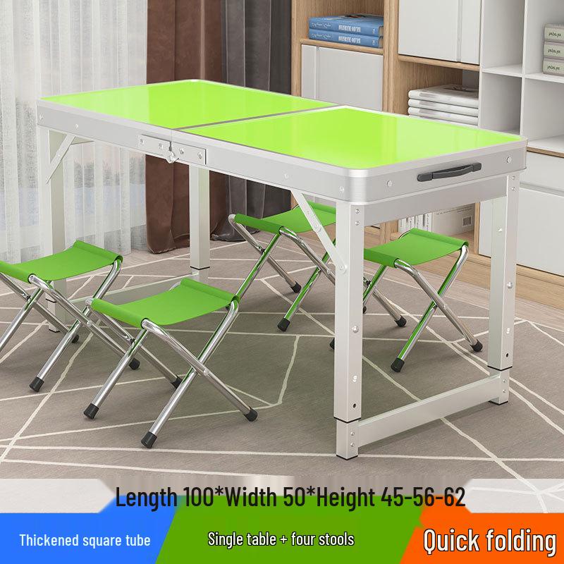 Portable Foldable Aluminum Camping Table and Chairs for Outdoor, Night Market, and Picnic Use