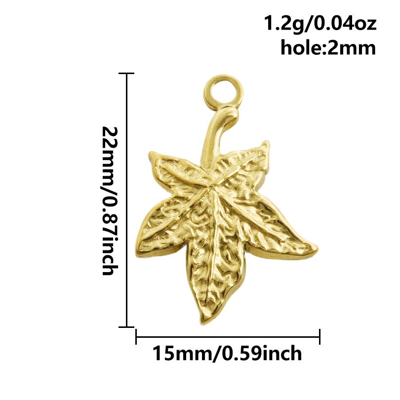 

6pcs Real Gold Plated Flower Wings Tree Feather Leaf Fashion Pendant Stainless Steel Charms For Jewelry Making Supplies Material