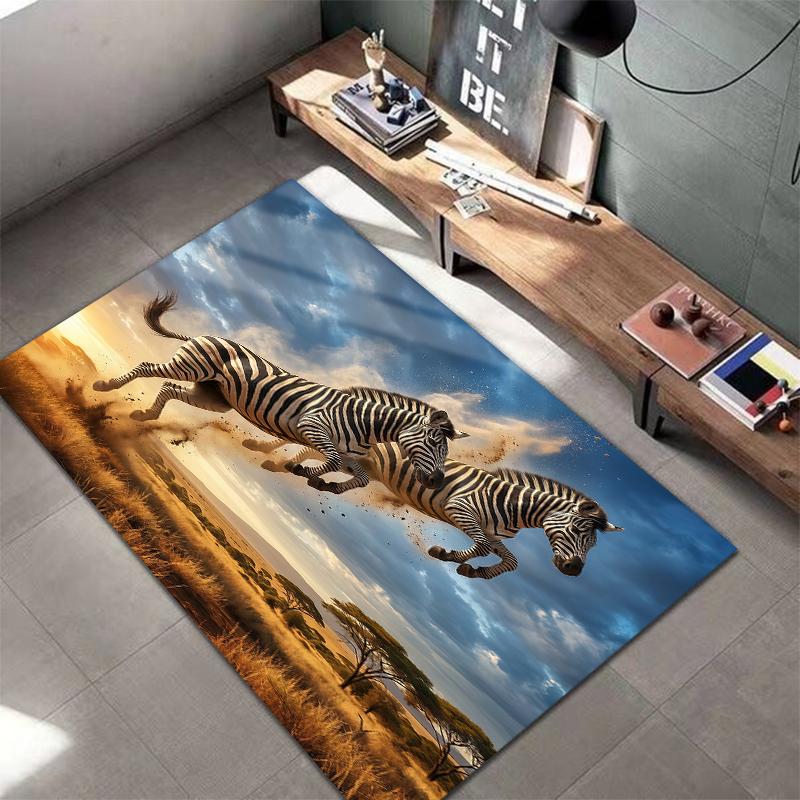 Flying Sunset Animals Pattern Square Carpet,Area Rug,Carpet Rug for Living Room Bedroom Sofa Playroom Decor,Non-slip Floor Mat,Holiday Birthday Gifts