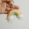 Handmaking Rainbow Crochet Keychain For Gifts Knitting Rainbow Keychain Cute Rainbow Pendant Keyring Custom Accessory
