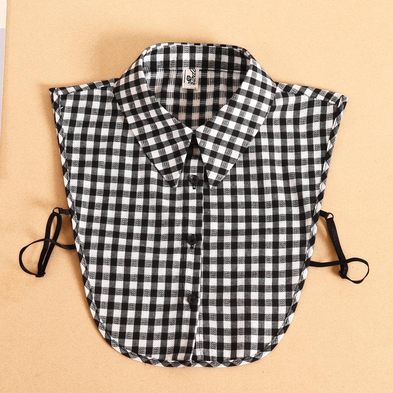 Leopard Print Shirt Fake Collar For Women Detachable Collar False Lapel Collar Shirt Removable Plaid Half Shirt  Faux Col