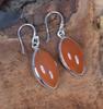 Solid 925 Sterling Silver Carnelian Gemstone Marquise Gemstone Handmade Dangle Earrings Gift For Her