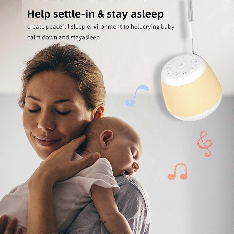 8 Colors LED White Noise Machine Mini Portable Sleep Aid with Night Light