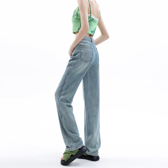 2026 Damen Jeans mit hoher Taille und geradem Bein - Petite, Passform für Birnenform, Weiter Bein Stil