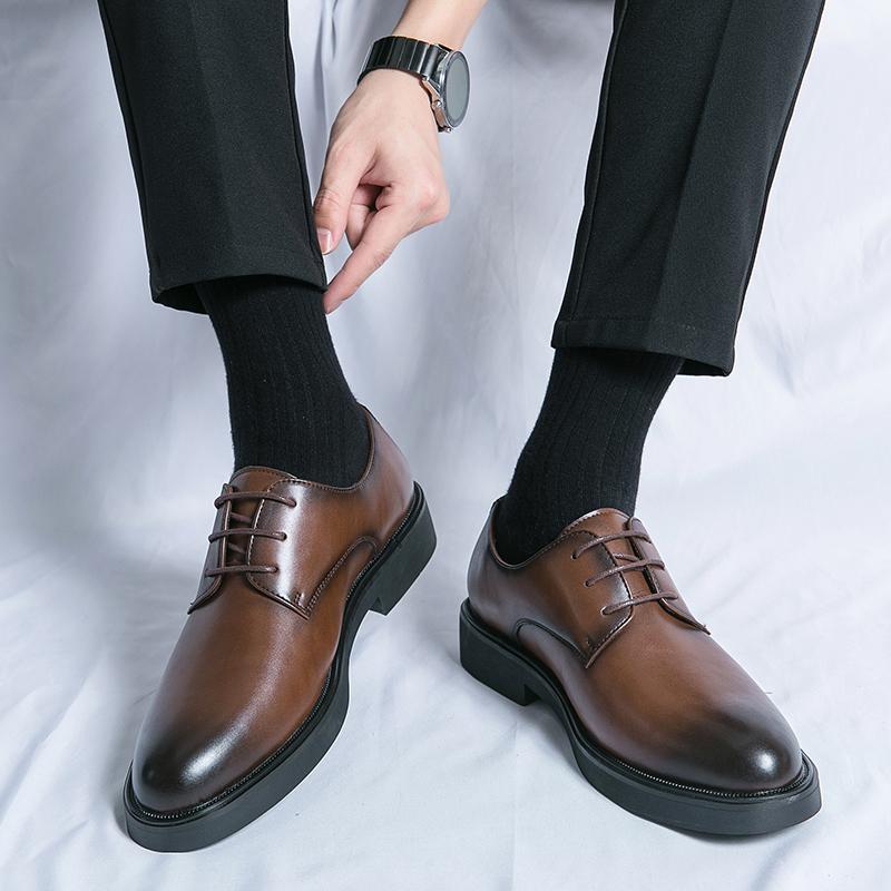 Modetrend Snörskor Bröllopsklänning Skor Fritidspromenad Kontorsballerinaskor Nya Affärsformella Herr Oxford Skor Läder Fritidsskor
