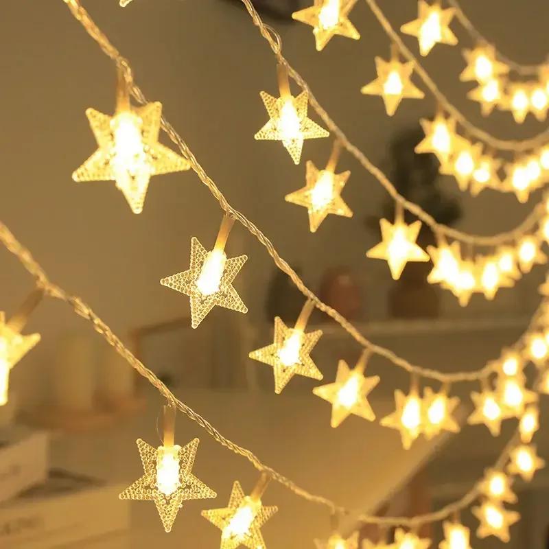 10M 80 LED Star Light String Twinkle Garlands Battery Powered Christmas Lamp Holiday Xmas Party Wedding Decorative Fairy Lights