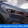 Head Light Lamp Cover Trim For Hyundai Tucson 2015 2016 2017 2018 Chrome Headlight Frame Headlamp Protector Exterior Accessories