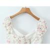 2025 Women's Cross-border European & American Lace-up Printed Smocked Camisole Vest