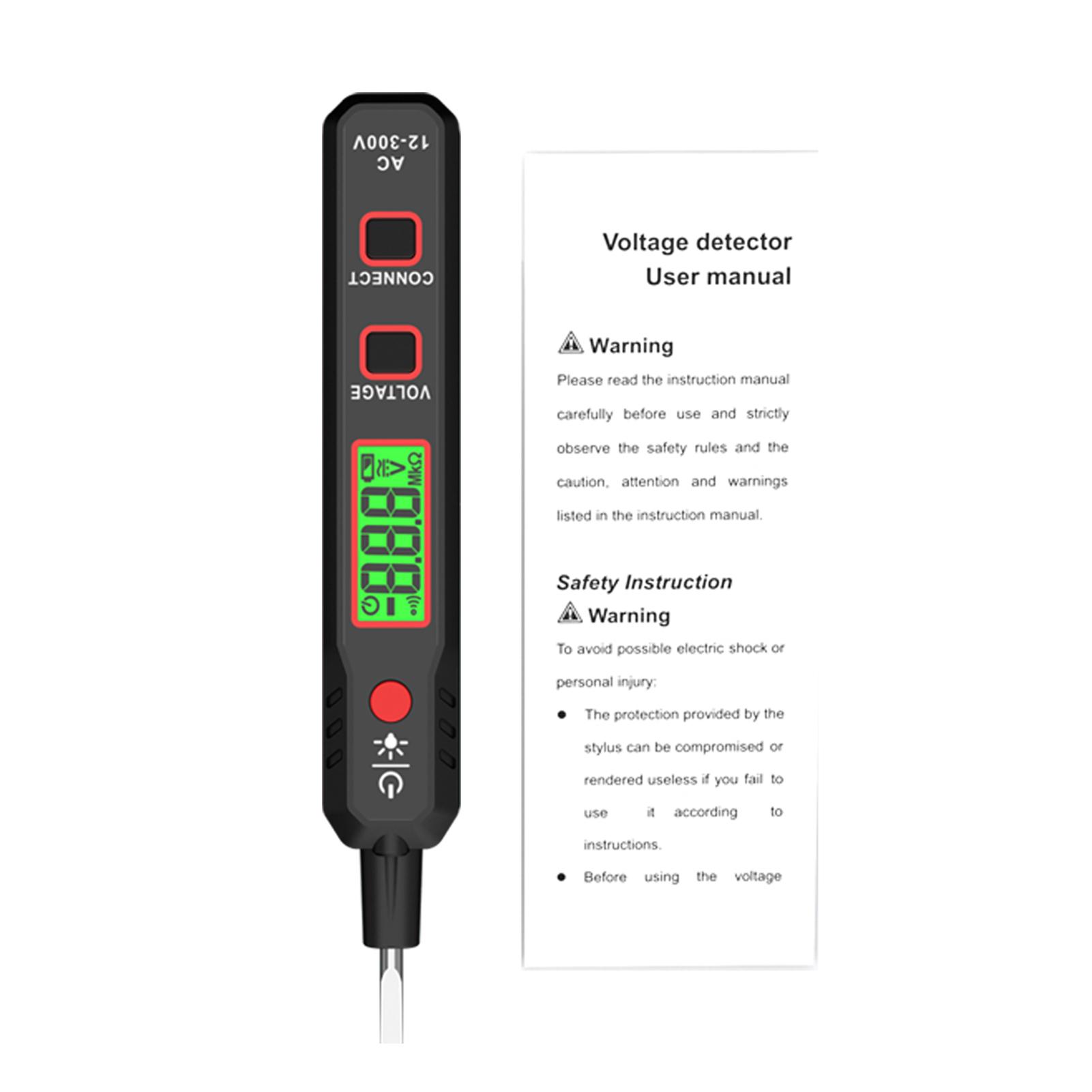 

HABOTEST HT89 Voltage Tester AC 12.300V Contact Voltage Detector for LiveCelsiusNull Wire with Flashlight LCD Display Breakpoint Finder with Sound and