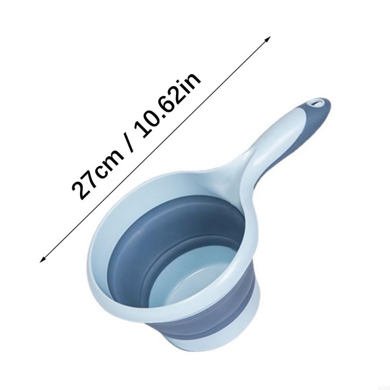 62KD Foldable Long Handle Ladle Kitchen Scooper Water Dipper Pourer With Hangable Hole For Cooking And Outdoor Use