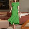 ZANZEA Women Short Sleeve Blouse and Fishtail Skirts Summer Two Piece Suit Sets