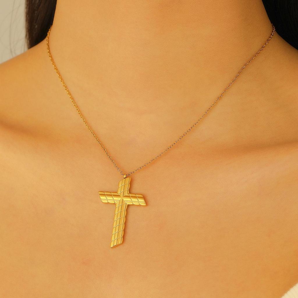 Unisex Cyberpunk Multi-layer Cross Necklace – European & American Design