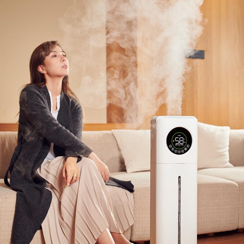 Large Capacity 9L Floor Standing Humidifier with Digital Display, UV Sterilization, Smart Water Pump, Remote Control & High Mist Volume