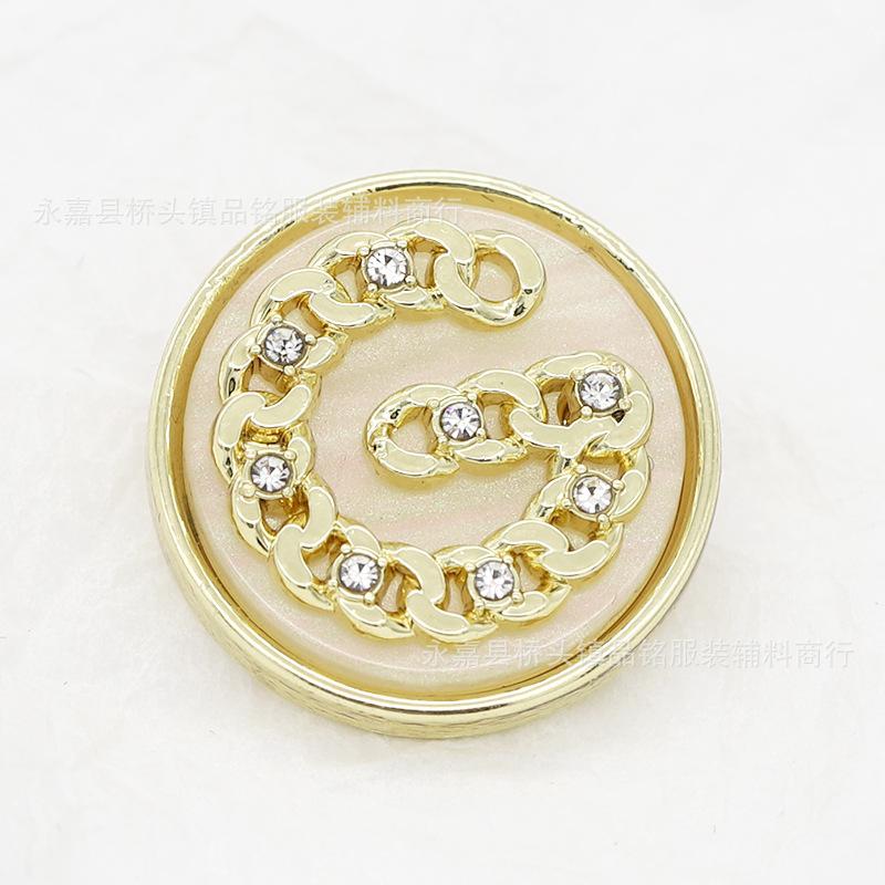 6Pcs Luxurious Design Inlaid With Rhinestones Metal  Button For Clothing Coat Skirt Clothing Accessory High Qulity Glod Black