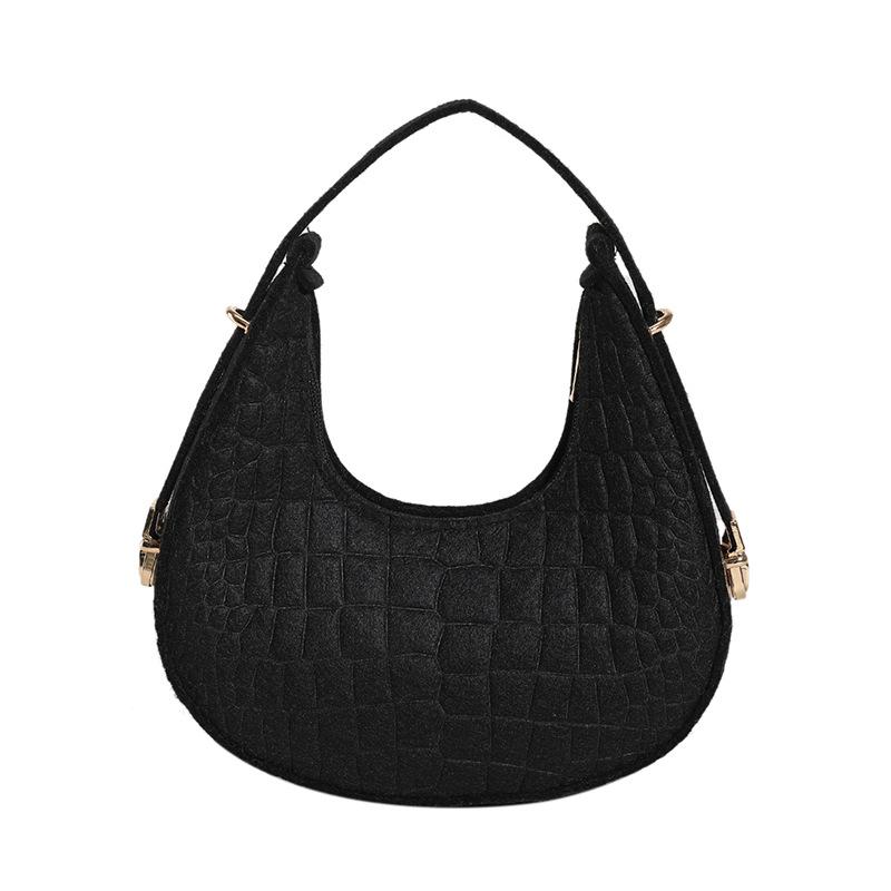 

2024 тренд корейская версия осень новый узор камень подмышечная сумка повседневная сумка через плечо сумка-пельмень женская сумка чёрный