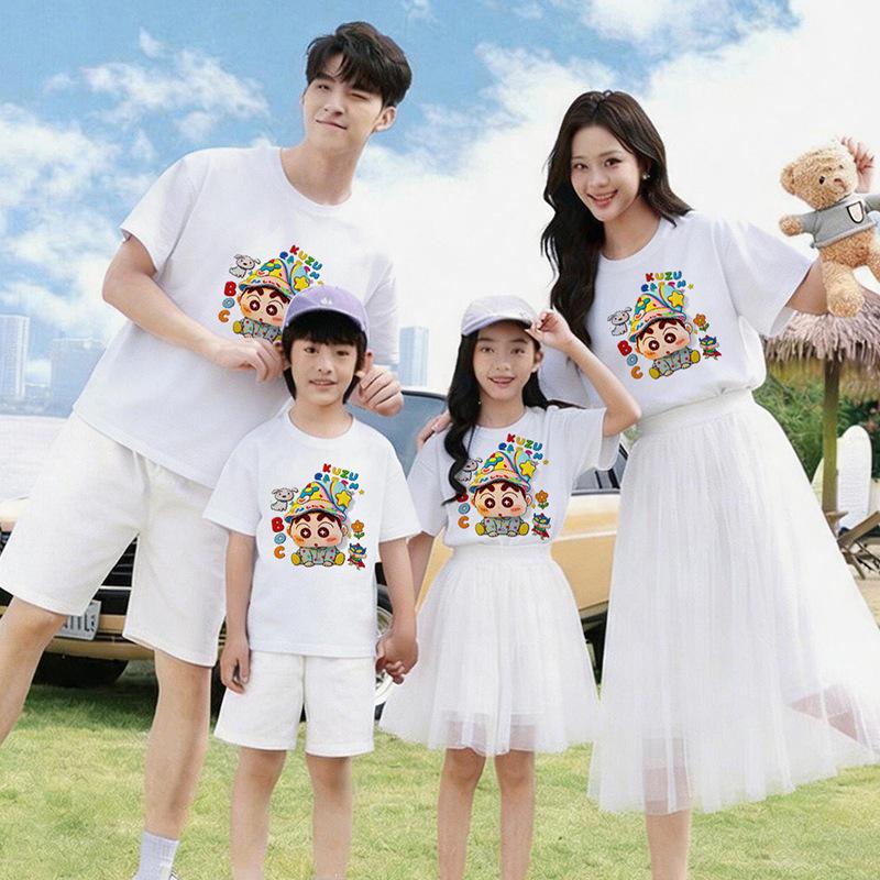 3D Light-Up Sound Fairy Tale Parent-Child Cotton T-Shirt - Short Sleeve Summer Top for Kids 140cm чёрный