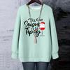 Ladies' Christmas Printed Round Neck Long Sleeved T-shirt Sweatshirt Top