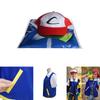 Pokemon Ash Ketchum Cosplay Costume Full Set Adults Jacket Gloves Hat Halloween High Quality Elastic Soft Polyester Material