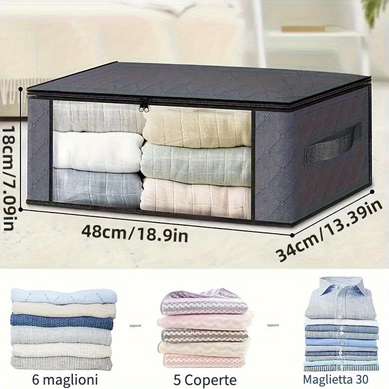 

Foldable Transparent Non-Woven Wardrobe Storage Bag - Moisture and Dust Proof. 48cm*34cm*18cm with border серый