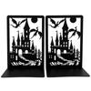 2Pcs Black Musical Notes Openwork Pattern Design Desktop Book Ends Office Desktop Home Bookends Gift For Book Loves Book Rack