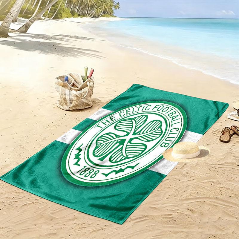 Asciugamano da Spiaggia con Stampa Celtic F.C., Asciugamano Grande Morbido ad Asciugatura Rapida per Spiaggia Campeggio Nuoto