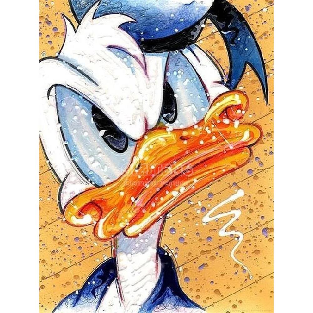 

Disney Diamond Painting Donald Duck Watercolor Art Painting Cartoon 5D Diamond Cross Stitch Mosaic Home Decor Gift Round 20x30cm
