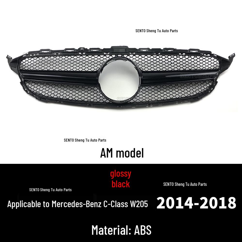 

Совместимая решетка переднего воздухозаборника в стиле AMG для Mercedes-Benz C-Class W205 2014-2021 с модифицированным бампером.