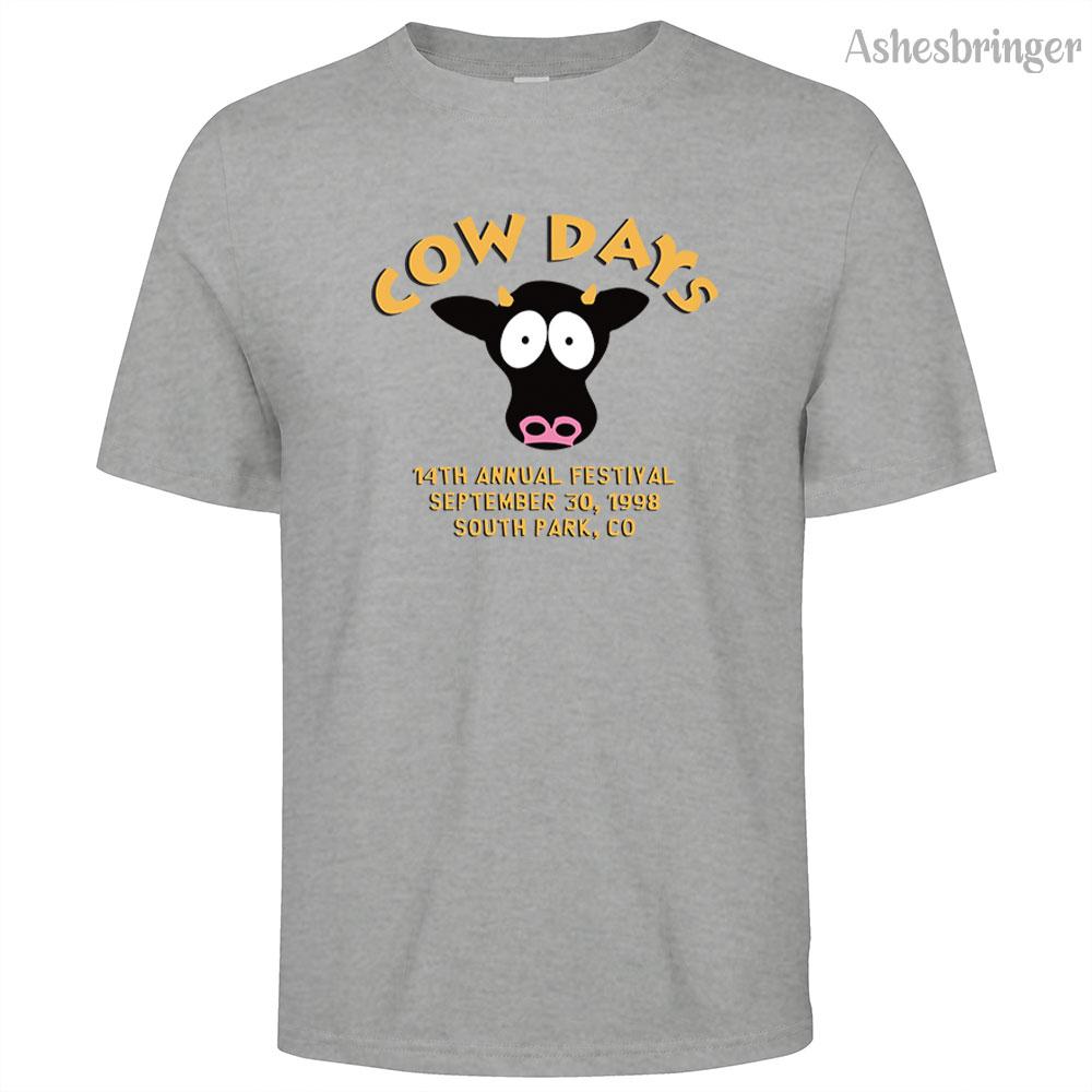 Funny Anime South Park Cow Day Graphic Printed Cotton Men's T-Shirt Loose Casual Street Style For Men and Women