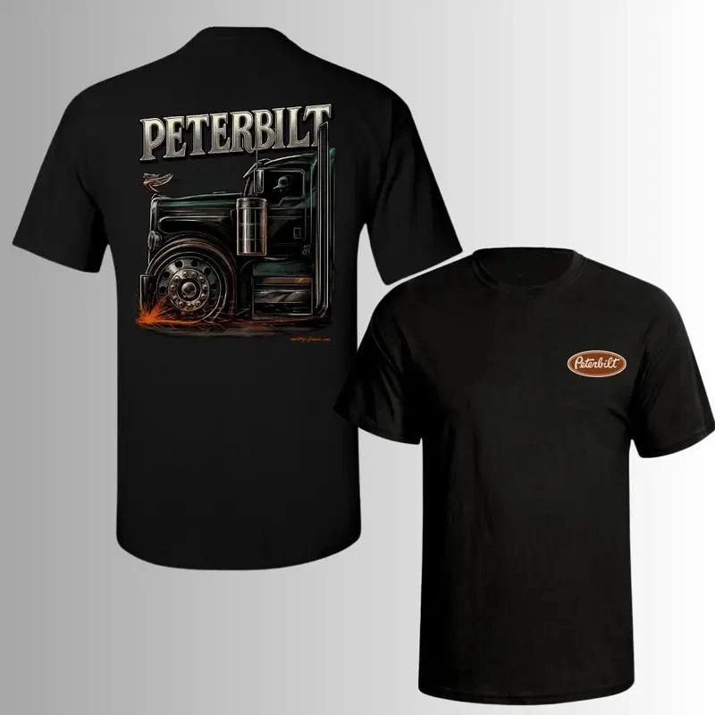 Peterbilt Classic Truck T-Shirt – Bold Chrome Semi-Truck Graphic Tee with Vintag XXL