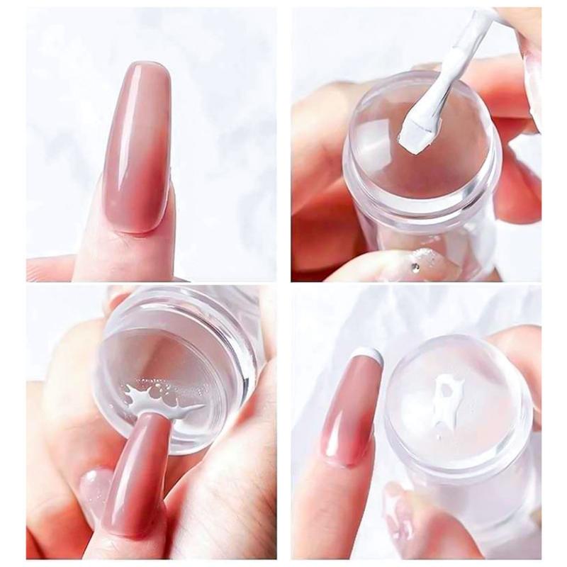 Silicone Transparent Nail Art Stamping Kit Everthing For Manicure Plate Stamper
