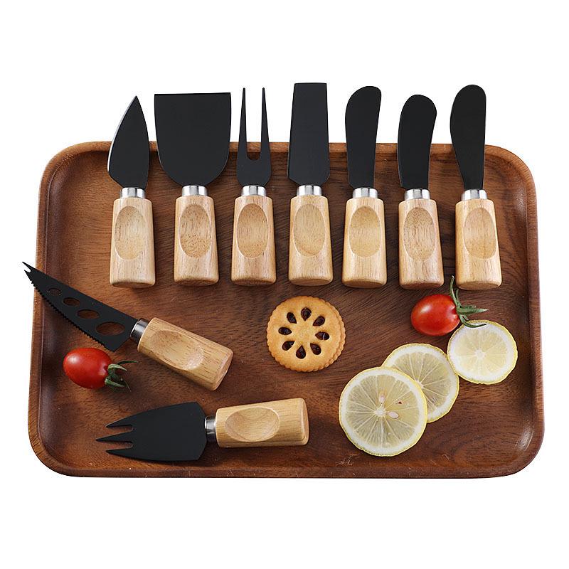 Stainless Steel Cheese & Pizza Knife with Rubber Wood Handle