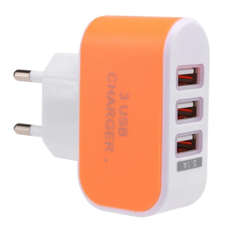 3.1 A Triple USB 3 Port Wall Home Travel AC Charger Adapter for Samsung iPhone