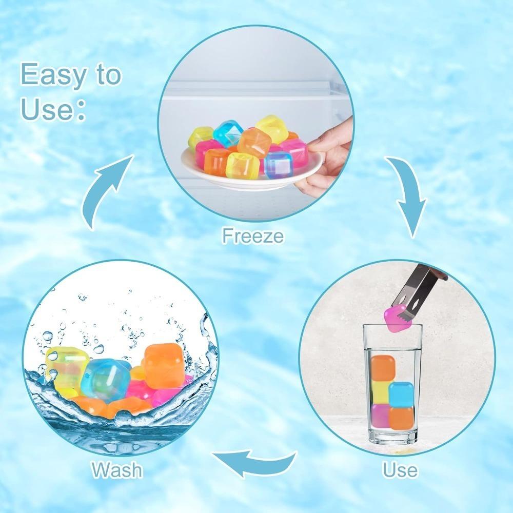 12/24 Piece Set Whiskey Ice Stones Plastic Ice Cube Cooling Stones Easy To Clean Wear-Resistant Bar Ice Cube Molds Reusable