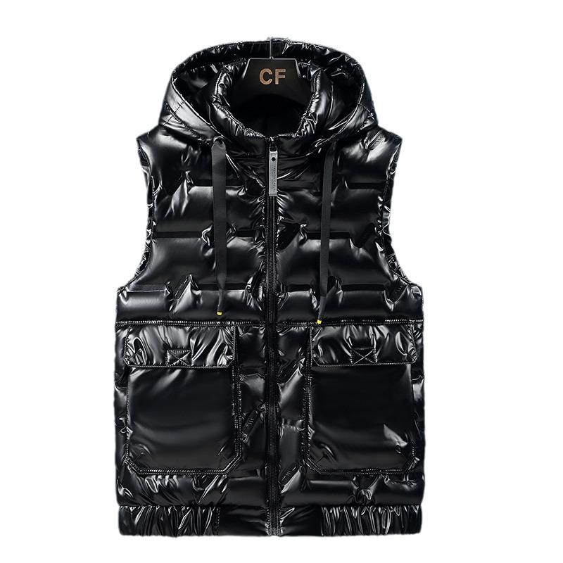 Men's Wash-free Down Cotton Vest: Warm Padded Gilet for Autumn and Winter, Plus Size Workwear.