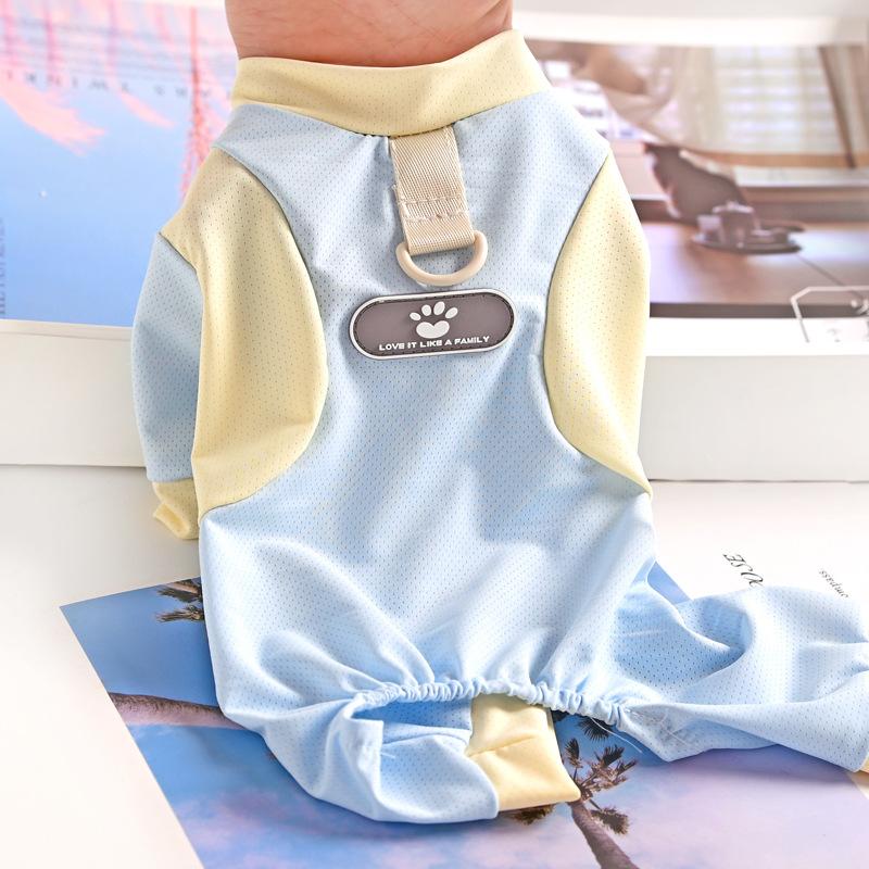 

Одежда от солнца для питомцев, одежда для маленьких собак, тонкие четырехногие пыльники на весну и лето XXL синий