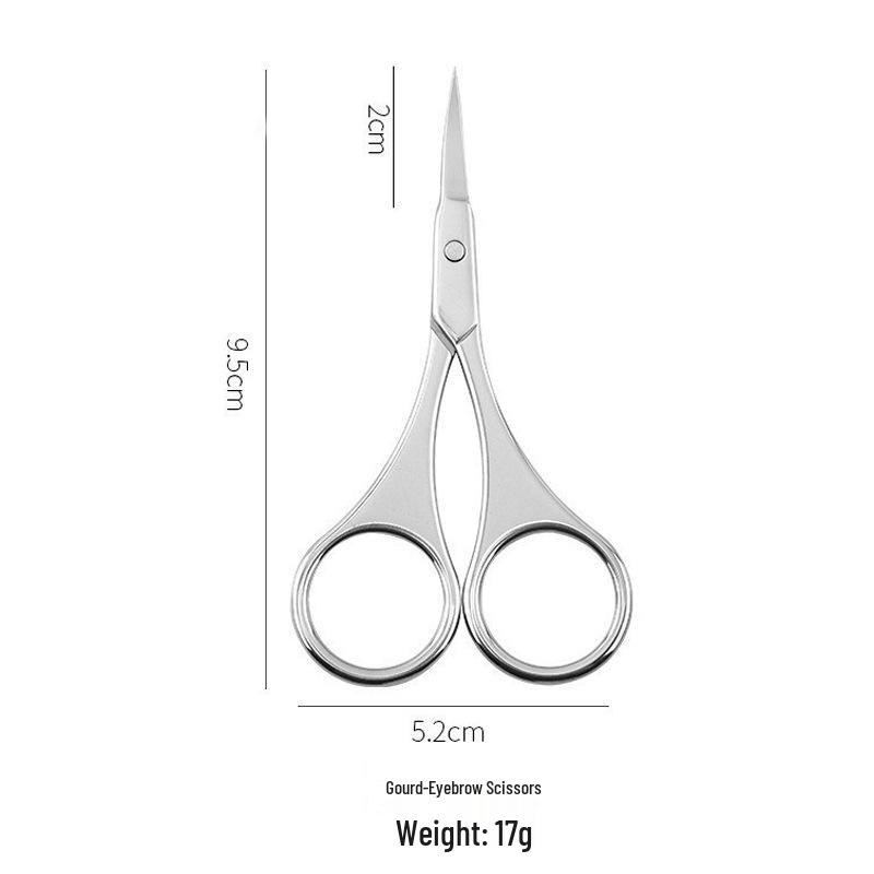 Stainless Steel Eyebrow & Beard Trimming Scissors with Round Head and Eyelid Stickers