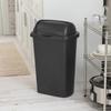 13 Gal Roll Top Wastebasket Plastic Easy Clean Kitchen Trash Can Indoor Use Durable Large Capacity Garbage Bin