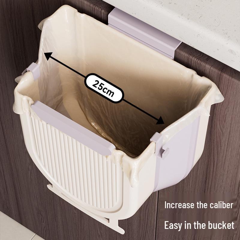 Compact Hanging Foldable Kitchen Waste Bin for Cabinet Doors