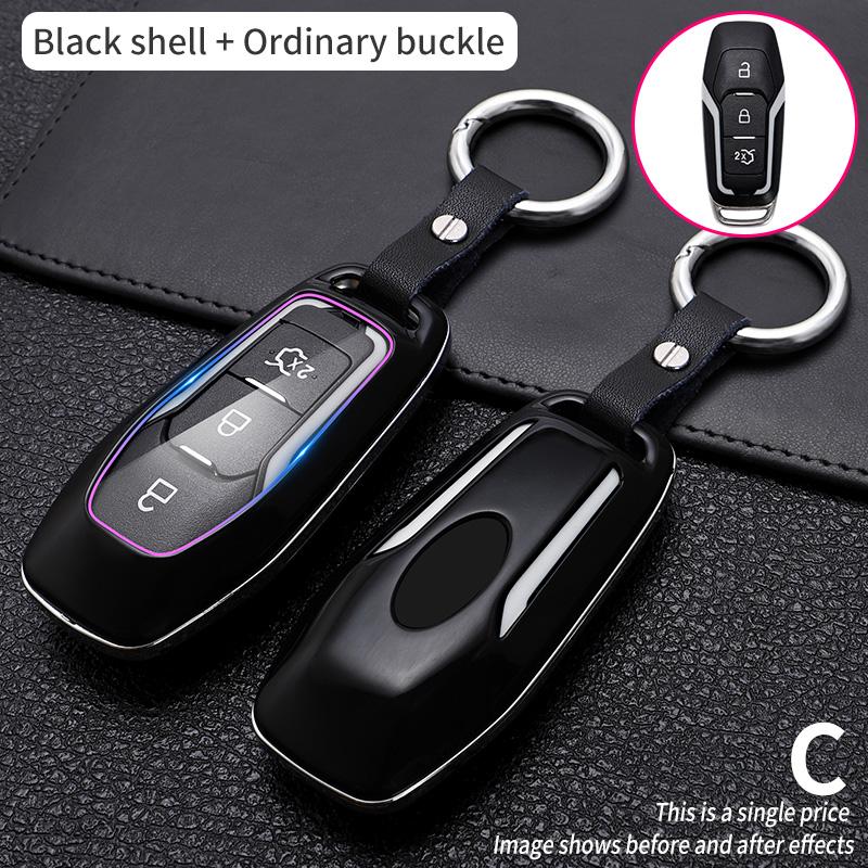 KIGQ3 New Carbon Fibre Car Key Cover Case For Ford Fusion Mondeo Mustang F-150 Explorer Edge 2015 2016 2017 2018 Car Accessories
