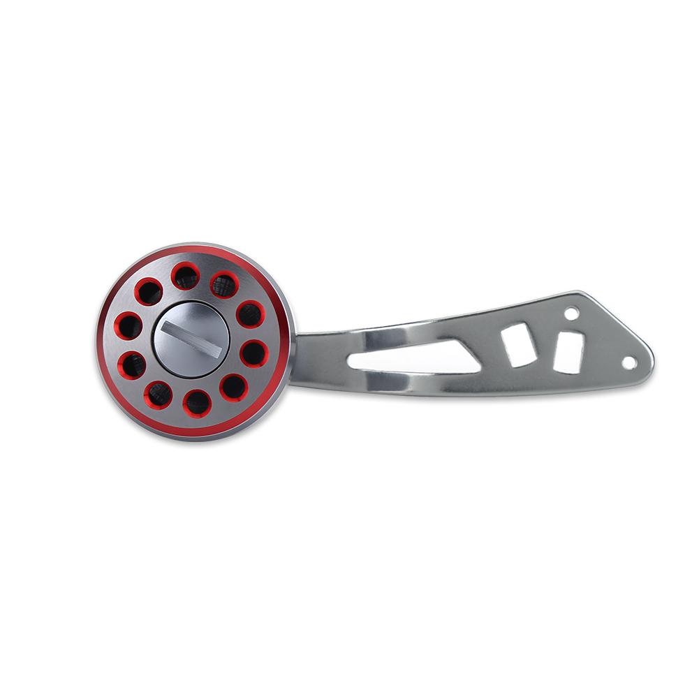 1Pc Durable Metal Handle Part Accessory for Abu Round Baitcast Fishing Reel(Red)